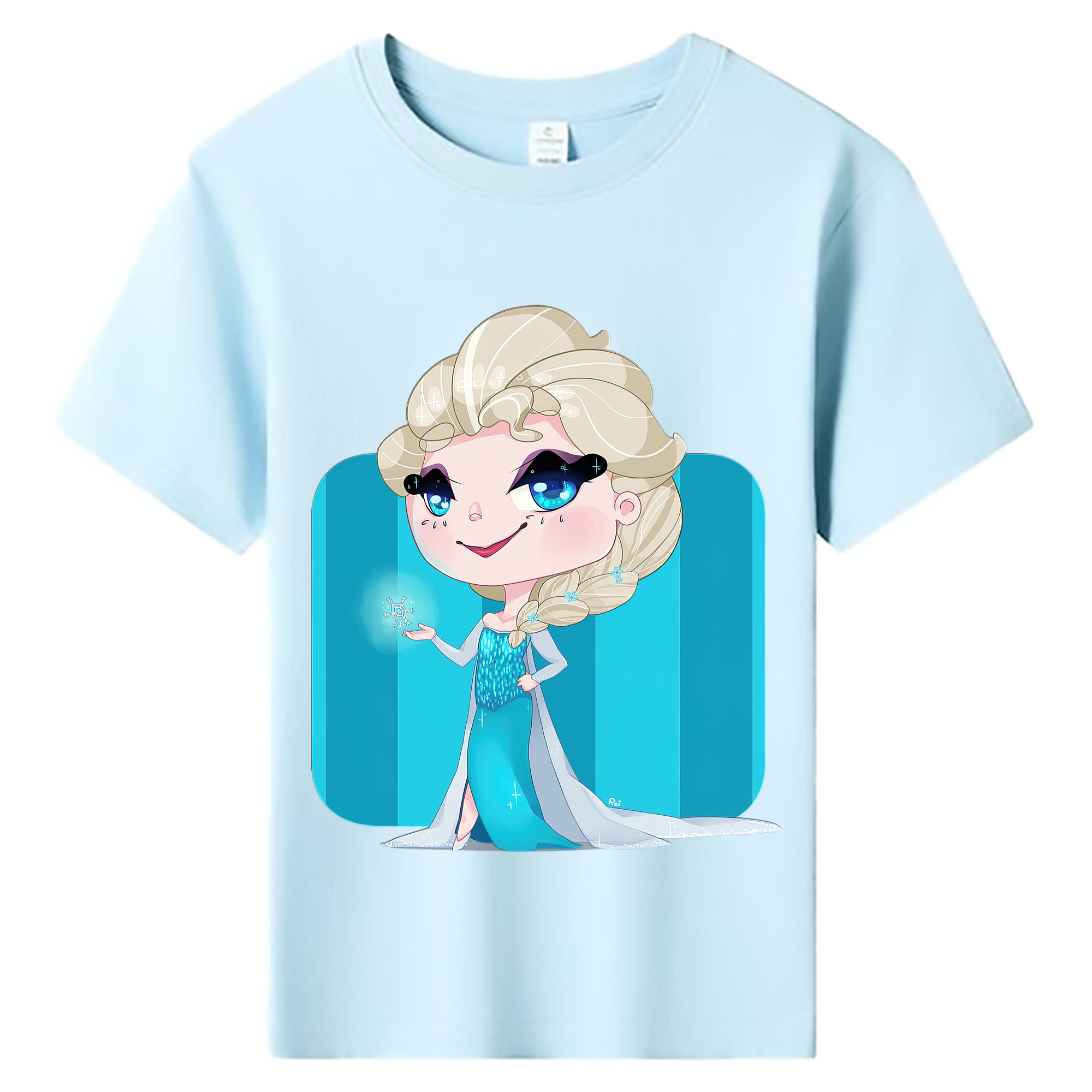 （画像用） アナと雪の女王 アンナ エルサ Frozen Anna Elsa 綿100％キッズTシャツ（フロントプリント）